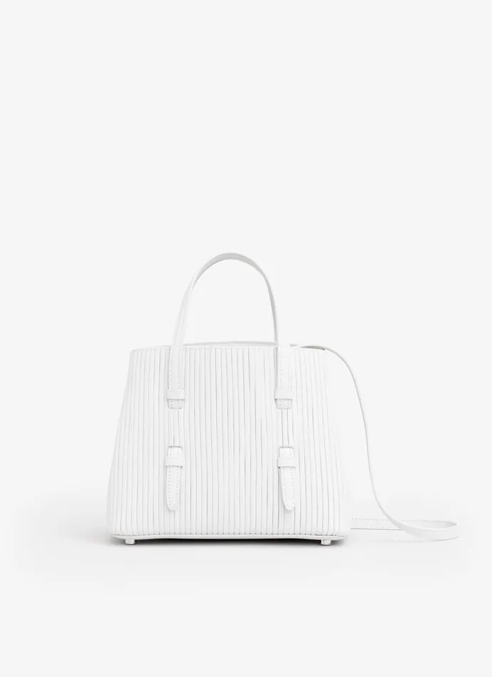 White MINA 20 BAG IN VERTICAL LEATHER Women Alaa Le Mina
