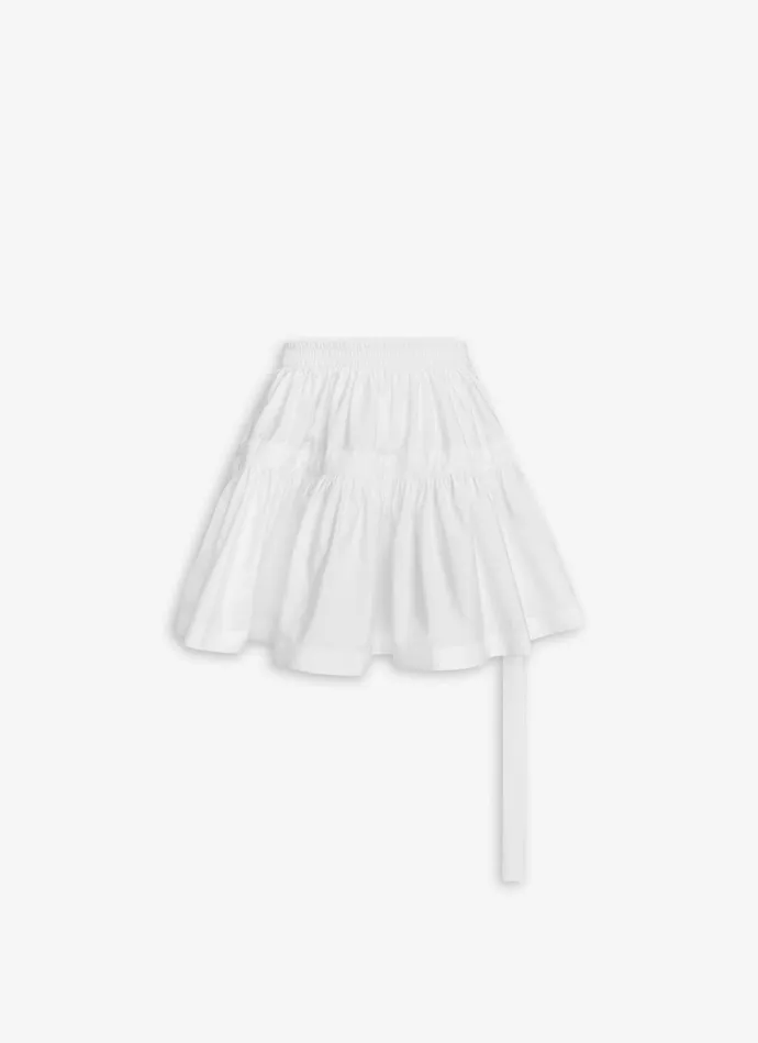 White SKATER SKIRT IN COTTON POPLIN Women Alaa Skirts