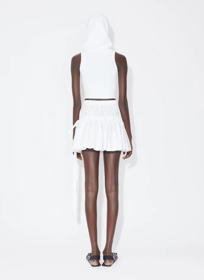 White SKATER SKIRT IN COTTON POPLIN Women Alaa Skirts