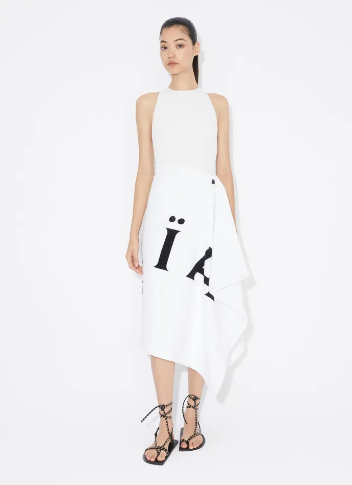 White TOWEL SKIRT IN COTTON TERRY Women Alaa Skirts