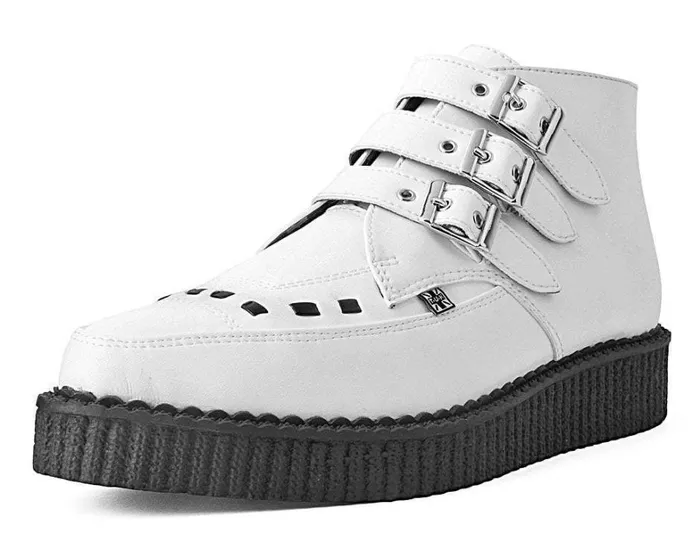 White TUKskin 3Buckle Creeper Boot Shoe Men TUK Shoes Boots