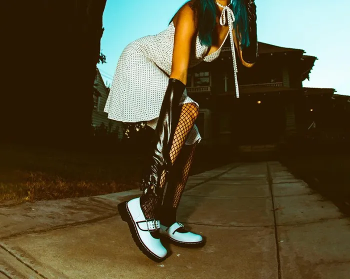 White TUKskin Black Trim 3Prong Anarchic Mary Jane Women TUK Shoes Mary Janes White TUKskin Black Trim 3Prong Anarchic Mary Jane Women TUK Shoes Mary Janes