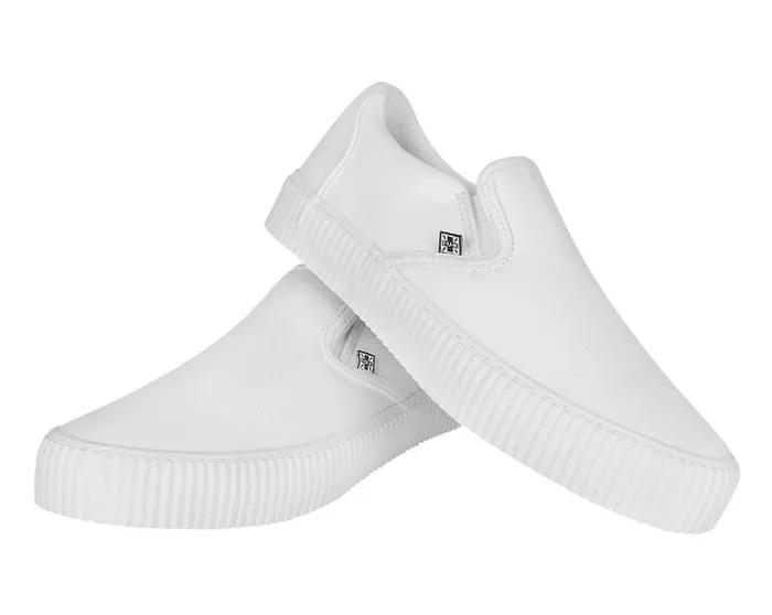 White Twill SlipOn Creeper Sneaker Women TUK Shoes Sneakers White Twill SlipOn Creeper Sneaker Women TUK Shoes Sneakers