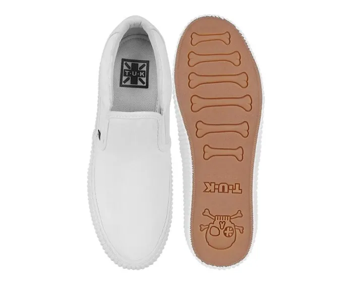 White Twill SlipOn Creeper Sneaker Women TUK Shoes Sneakers White Twill SlipOn Creeper Sneaker Women TUK Shoes Sneakers
