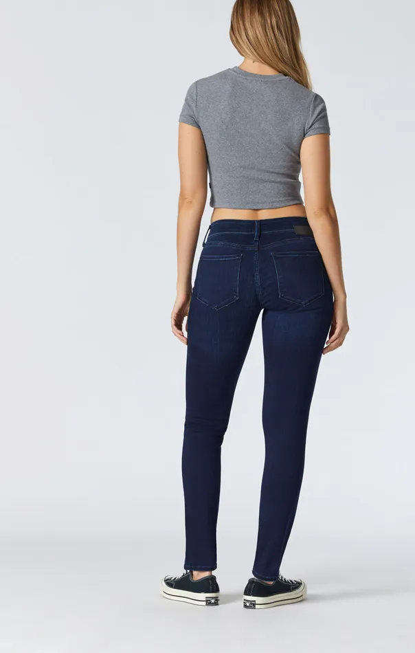 Women Alexa Mid Rise Skinny In Deep Midnight Supersoft Mavi Jeans Denim