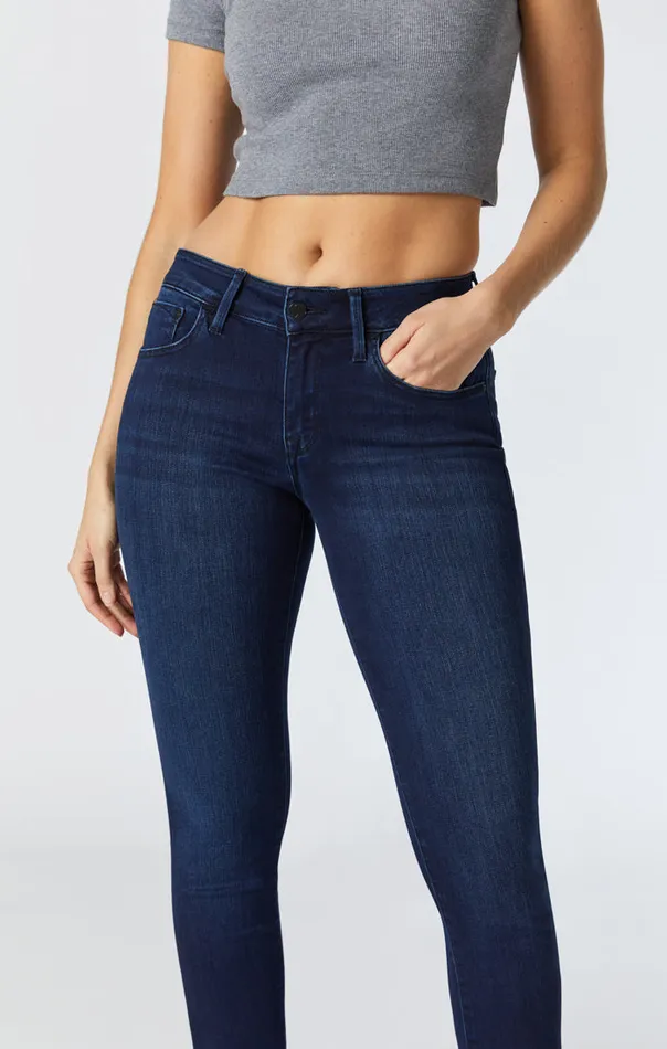 Women Alexa Mid Rise Skinny In Deep Midnight Supersoft Mavi Jeans Denim