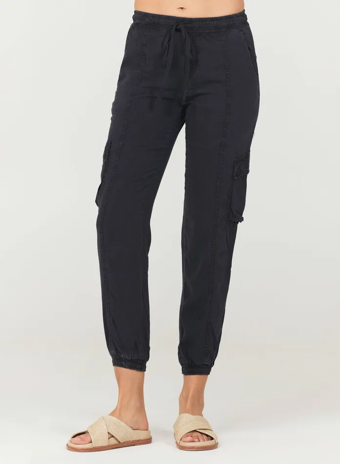 Women Bella Dahl Joggers Cargo Track Pants 8211 Black BLACK