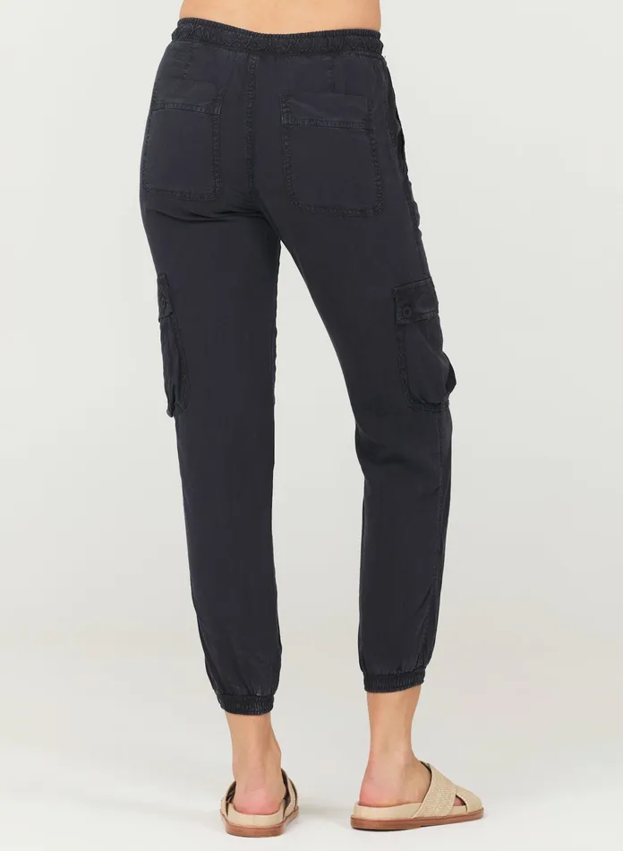 Women Bella Dahl Joggers Cargo Track Pants 8211 Black BLACK