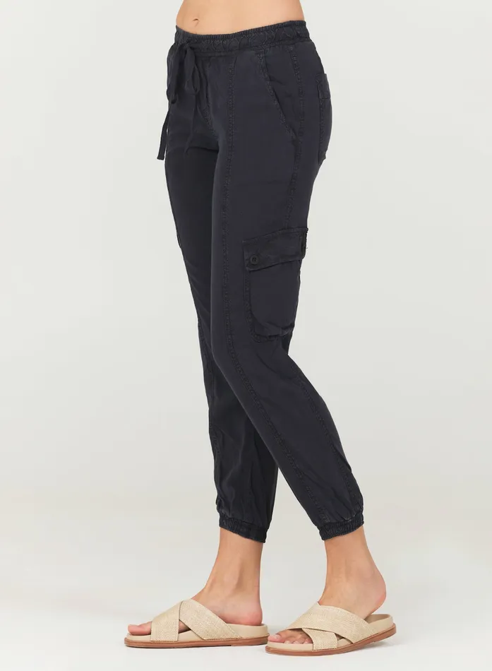 Women Bella Dahl Joggers Cargo Track Pants 8211 Black BLACK