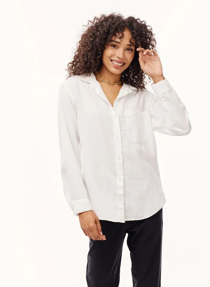 Women Bella Dahl Long Sleeve Long Sleeve Boyfriend Shirt 8211 White WHITE