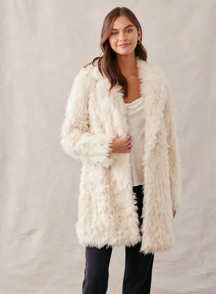 Women Bella Dahl Sweaters and Jackets Penny Lane Fur Coat 8211 Antique Ivory ANTIQUE IVORY Women Bella Dahl Sweaters and Jackets Penny Lane Fur Coat 8211 Antique Ivory ANTIQUE IVORY