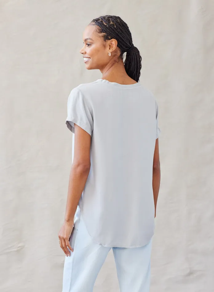 Women Bella Dahl TShirts VNeck Tee 8211 Foggy Sky FOGGY SKY