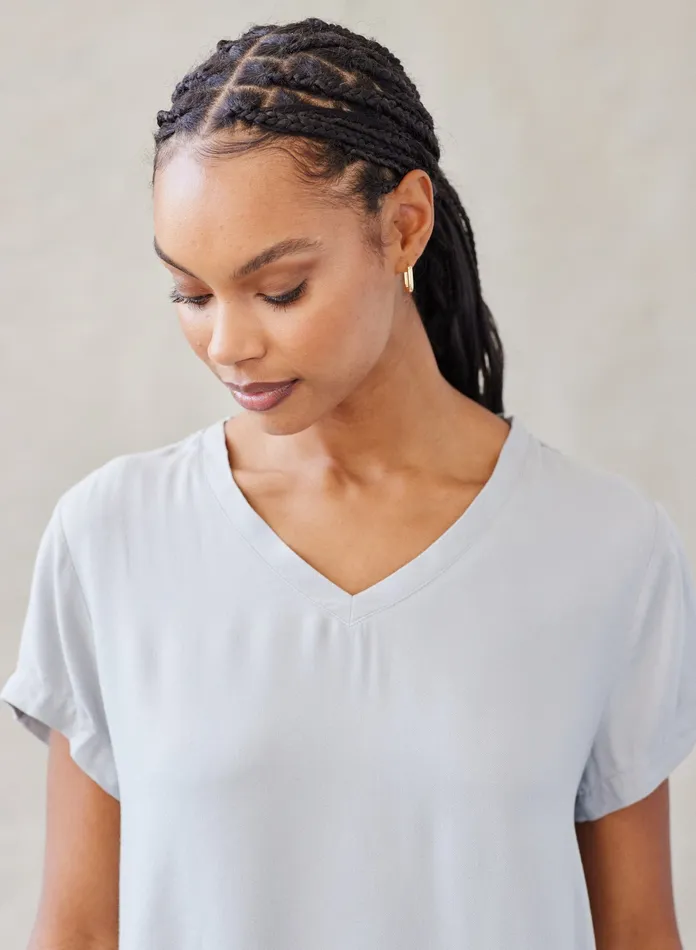 Women Bella Dahl TShirts VNeck Tee 8211 Foggy Sky FOGGY SKY