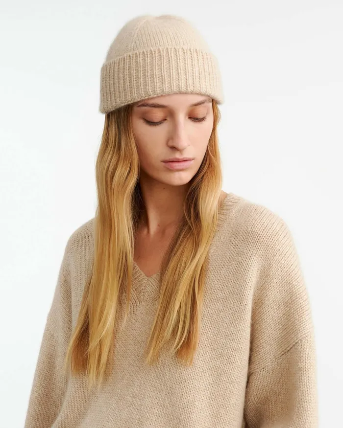 Women Belts and Accessories Nili Lotan CAMARI CASHMERE HAT Black