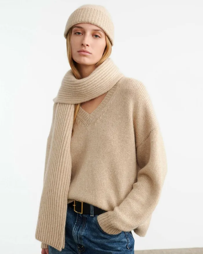 Women Belts and Accessories Nili Lotan CAMARI CASHMERE HAT Black