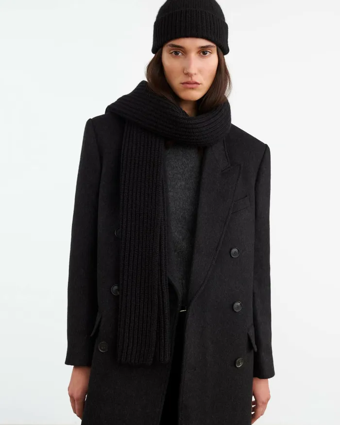 Women Belts and Accessories Nili Lotan DIMA CASHMERE SCARF Black