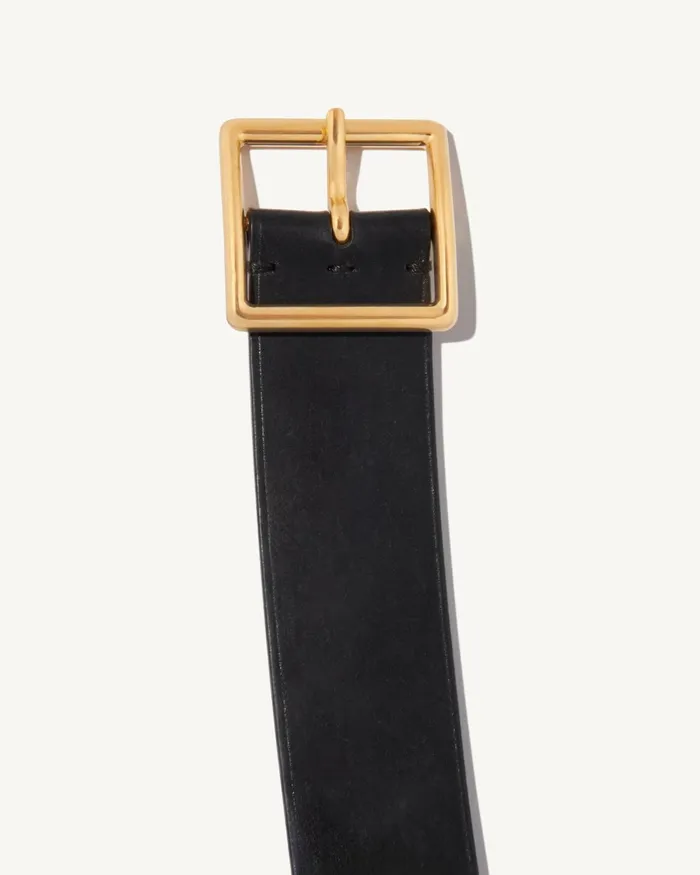 Women Belts and Accessories Nili Lotan MARCELA BELT Black Wantique Brass Buckle