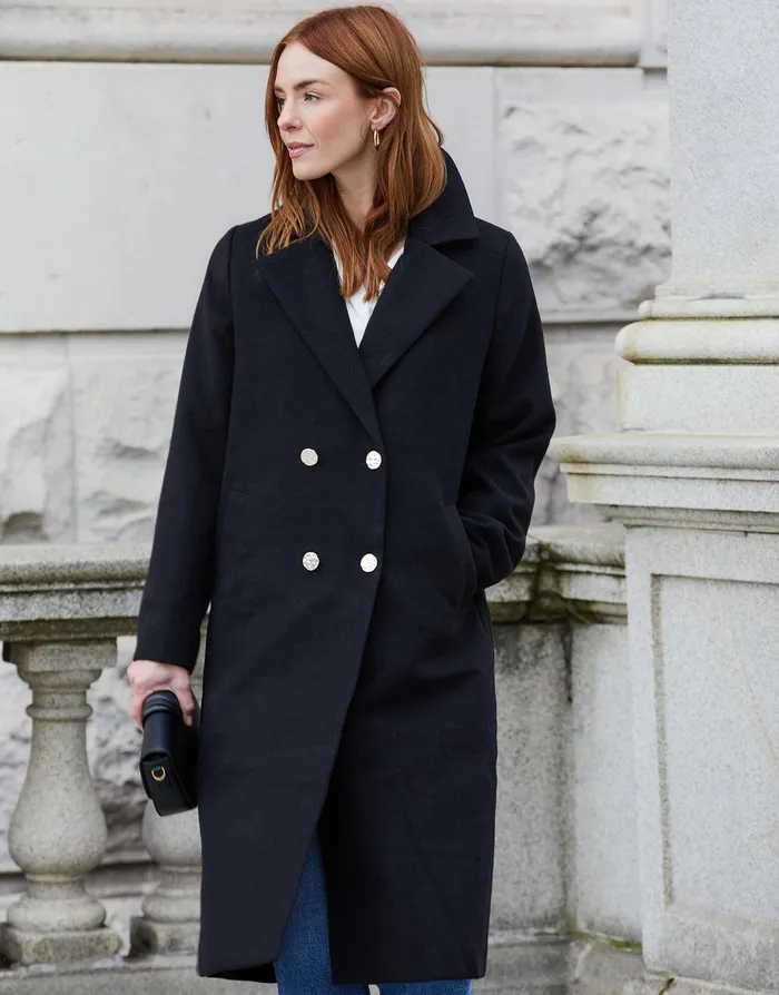 Women Black Double Breasted Coat Black Threadbare Jackets and Coats Women Black Double Breasted Coat Black Threadbare Jackets and Coats