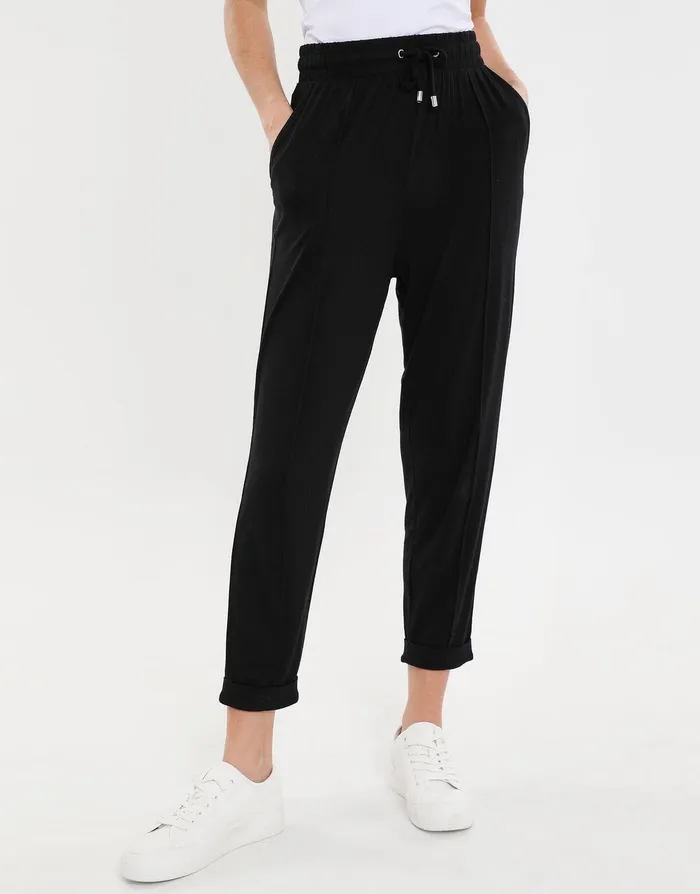 Women Black Jersey Joggers Black Threadbare Trousers Women Black Jersey Joggers Black Threadbare Trousers