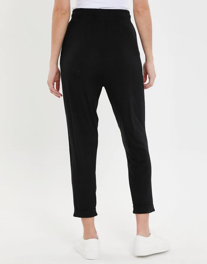 Women Black Jersey Joggers Black Threadbare Trousers Women Black Jersey Joggers Black Threadbare Trousers