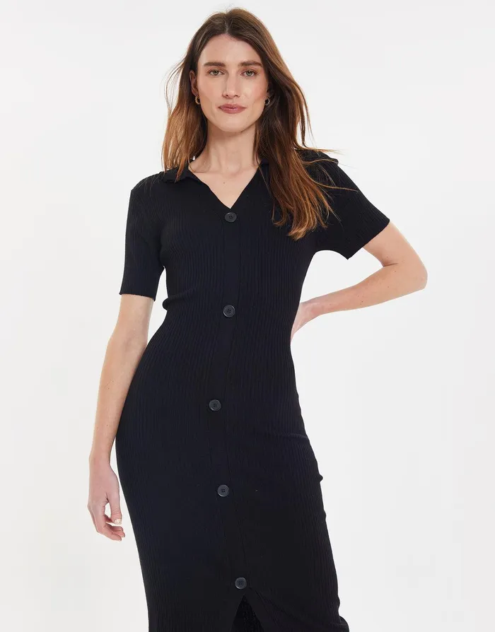 Women Black Knitted Midi Dress Black Threadbare Knitwear Women Black Knitted Midi Dress Black Threadbare Knitwear