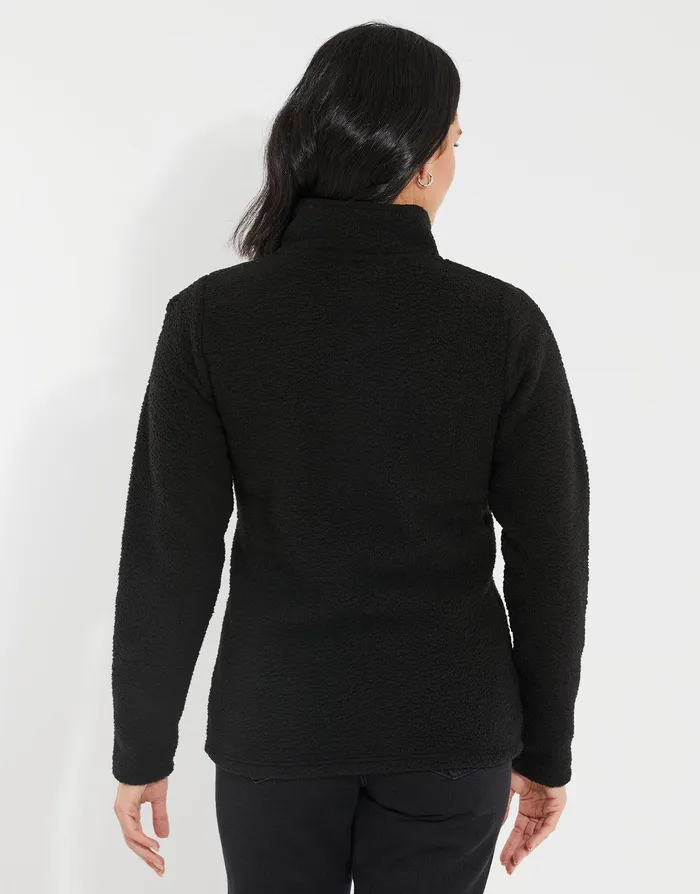 Women Black Quarter Zip Faux Borg Fleece Black Threadbare Sweatshirts Women Black Quarter Zip Faux Borg Fleece Black Threadbare Sweatshirts