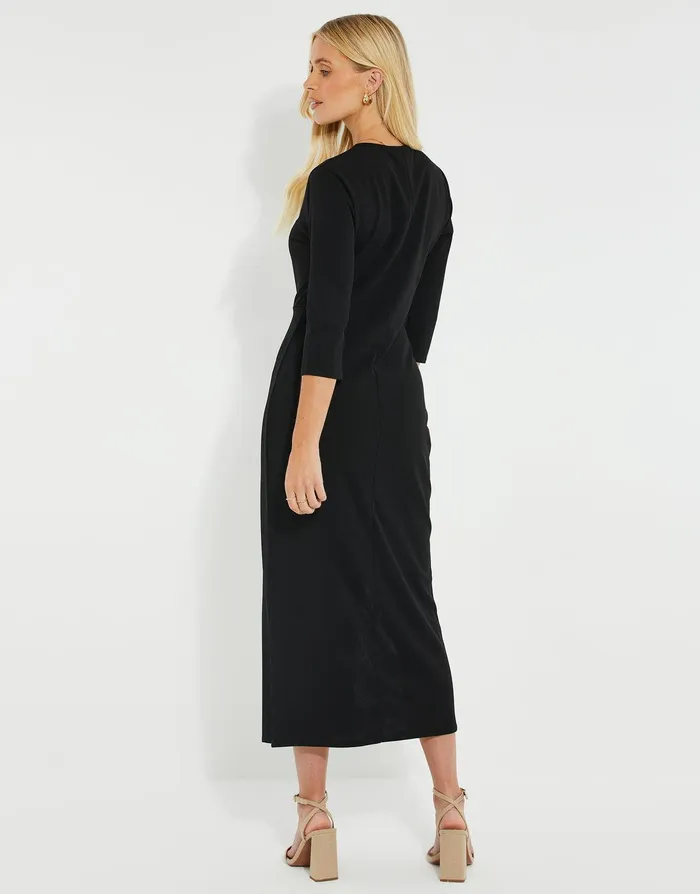 Women Black Side Split Jersey Dress Black Threadbare Dresses Women Black Side Split Jersey Dress Black Threadbare Dresses