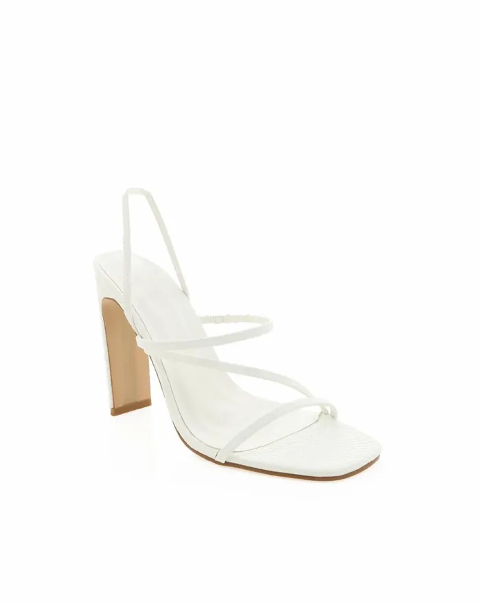 Women Block Heels Billini DIAZ WIDE FIT 8211 WHITE SNAKE