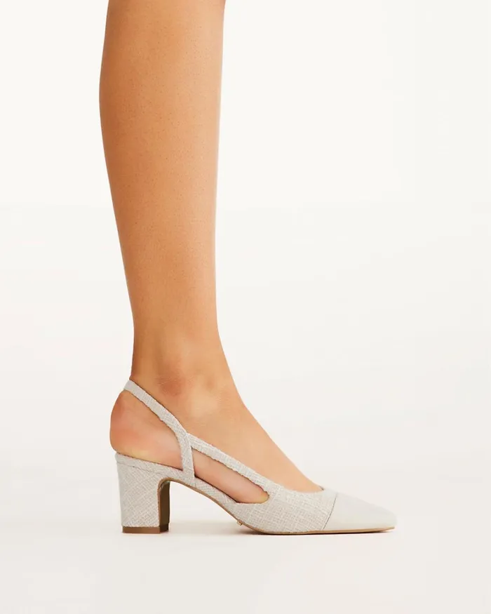 Women Block Heels Billini FINTRA 8211 CREMA TWEED