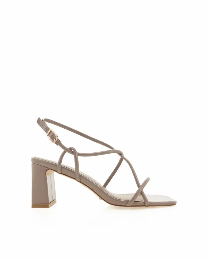 Women Block Heels Billini IRIANA 8211 TAUPE CRINKLE PATENT