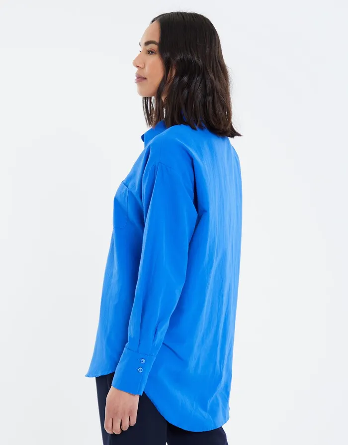 Women Blue Longline Oversized Shirt Blue Threadbare Blouses and Shirts Women Blue Longline Oversized Shirt Blue Threadbare Blouses and Shirts