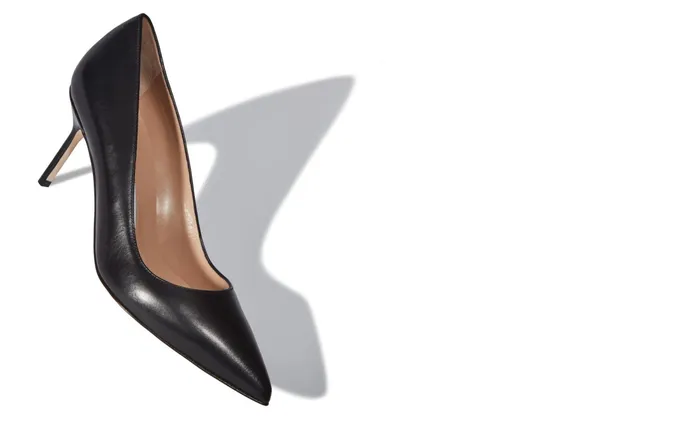 Women Business Manolo Blahnik BB CALF 70 Black Calf Leather Pointed Toe Pumps Women Business Manolo Blahnik BB CALF 70 Black Calf Leather Pointed Toe Pumps