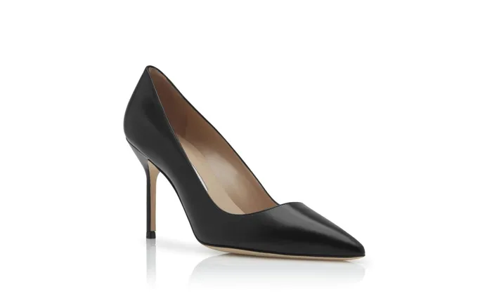 Women Business Manolo Blahnik BB CALF 90 Black Calf Leather Pointed Toe Pumps Women Business Manolo Blahnik BB CALF 90 Black Calf Leather Pointed Toe Pumps