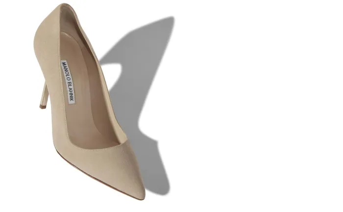 Women Business Manolo Blahnik BB Dark Cream Suede Pointed Toe Pumps Women Business Manolo Blahnik BB Dark Cream Suede Pointed Toe Pumps