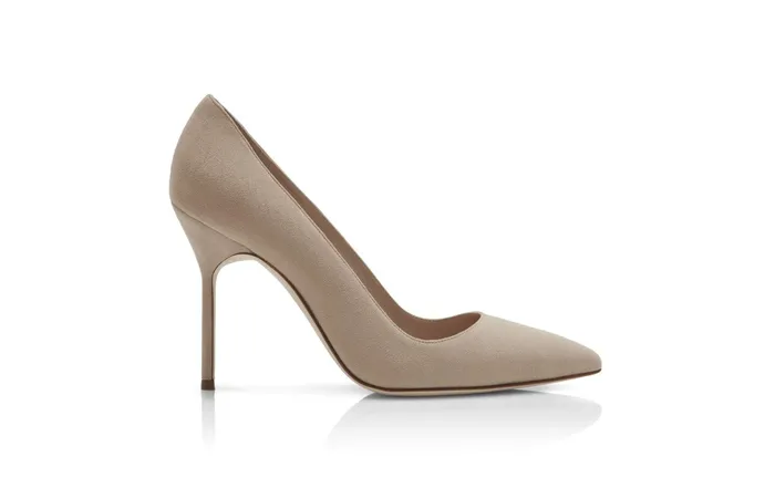 Women Business Manolo Blahnik BB Dark Cream Suede Pointed Toe Pumps Women Business Manolo Blahnik BB Dark Cream Suede Pointed Toe Pumps