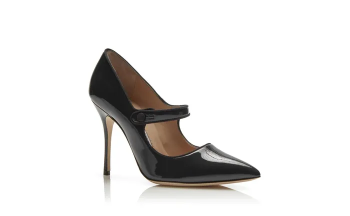 Women Business Manolo Blahnik CAMPARINEW Black Patent Leather Pointed Toe Pumps Women Business Manolo Blahnik CAMPARINEW Black Patent Leather Pointed Toe Pumps