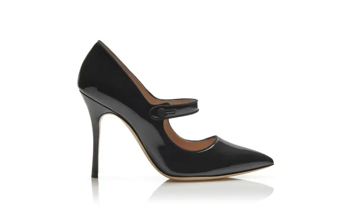 Women Business Manolo Blahnik CAMPARINEW Black Patent Leather Pointed Toe Pumps Women Business Manolo Blahnik CAMPARINEW Black Patent Leather Pointed Toe Pumps