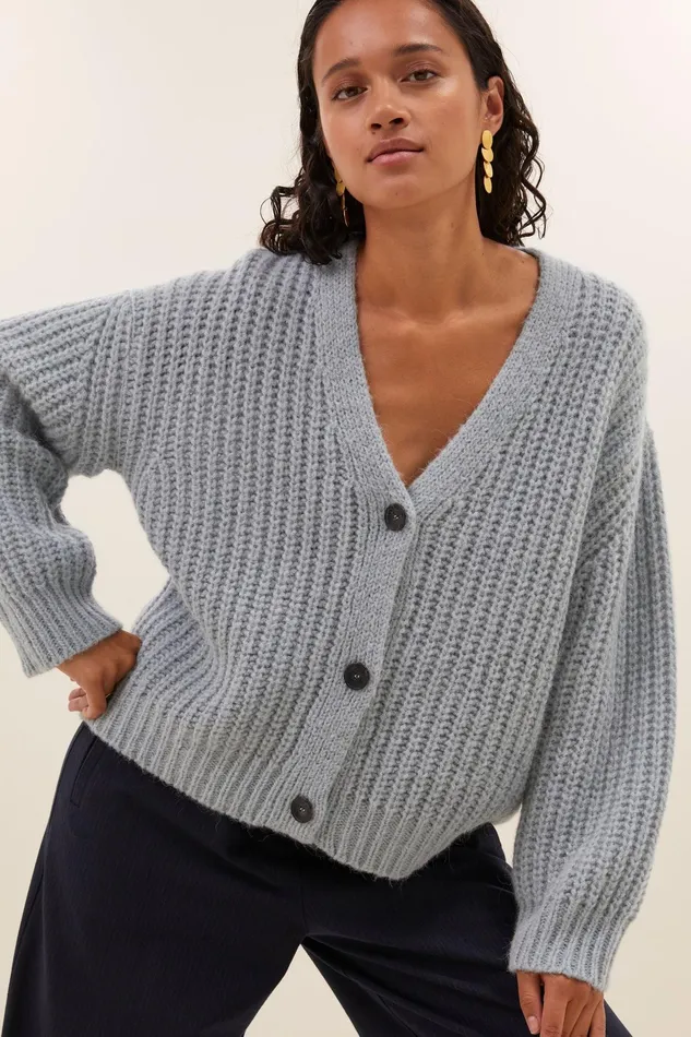 Women Cardigans Bybar Bobbi Cardigan Steel Blue