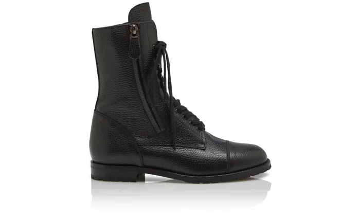 Women Casual Manolo Blahnik CAMPCHA Black Calf Leather Military Boots Women Casual Manolo Blahnik CAMPCHA Black Calf Leather Military Boots