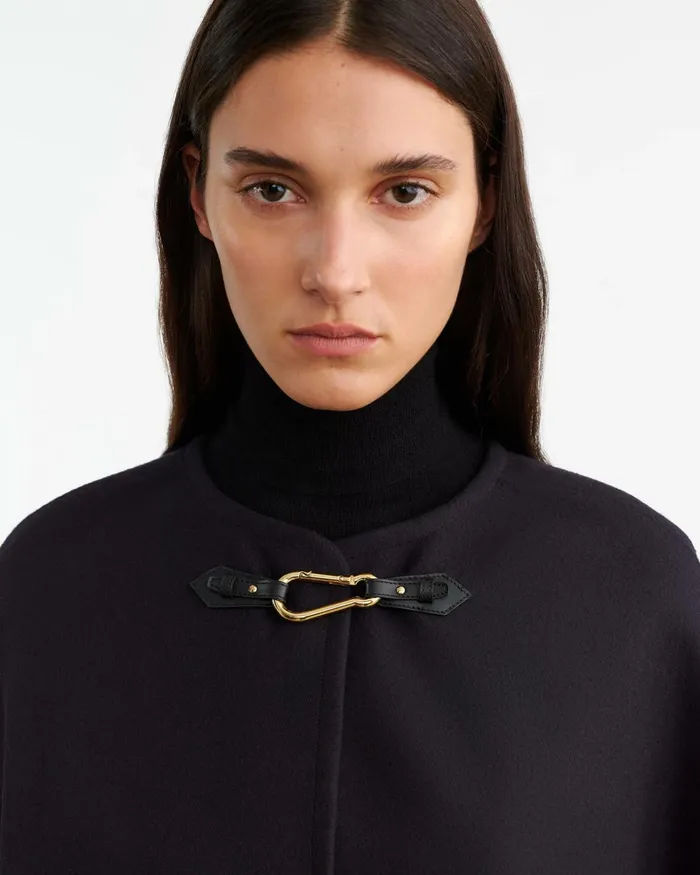 Women Coats and Outerwear Nili Lotan ARIANNA CAPE Dark Navy