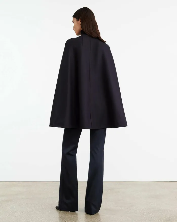 Women Coats and Outerwear Nili Lotan ARIANNA CAPE Dark Navy
