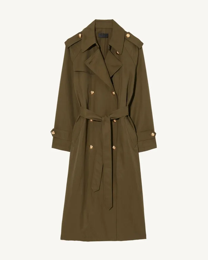 Women Coats and Outerwear Nili Lotan TOUSSAINT TRENCH COAT Olive Green