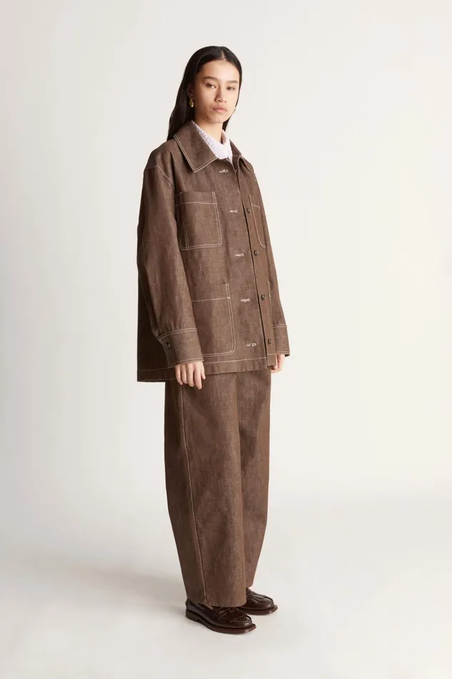 Women Coats And Jackets Lee Mathews LM Denim Jacket Chocolate