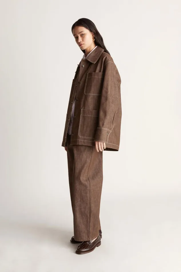 Women Coats And Jackets Lee Mathews LM Denim Jacket Chocolate