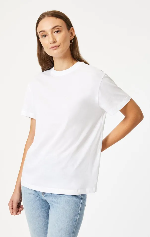 Women Crew Neck TShirt In White Mavi Jeans Tops and TShirts Women Crew Neck TShirt In White Mavi Jeans Tops and TShirts