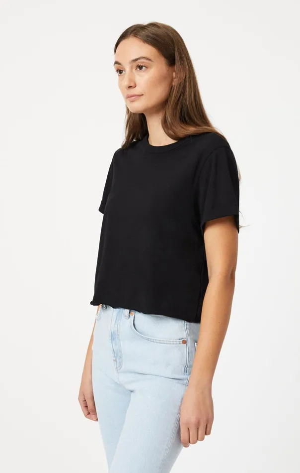 Women Cropped TShirt In Black Mavi Jeans Tops and TShirts
