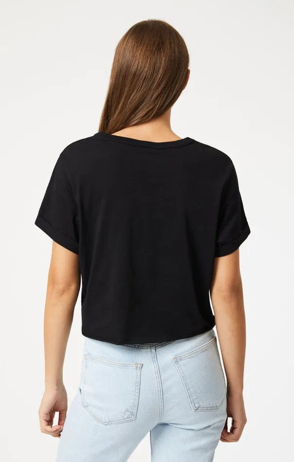 Women Cropped TShirt In Black Mavi Jeans Tops and TShirts