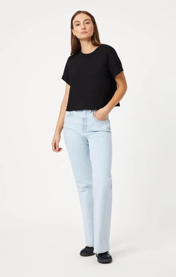 Women Cropped TShirt In Black Mavi Jeans Tops and TShirts