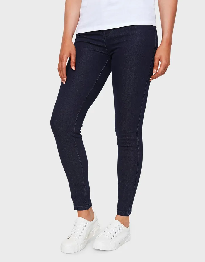 Women Dark Blue Wash Skinny Jeans Dark Blue Wash Threadbare Denim