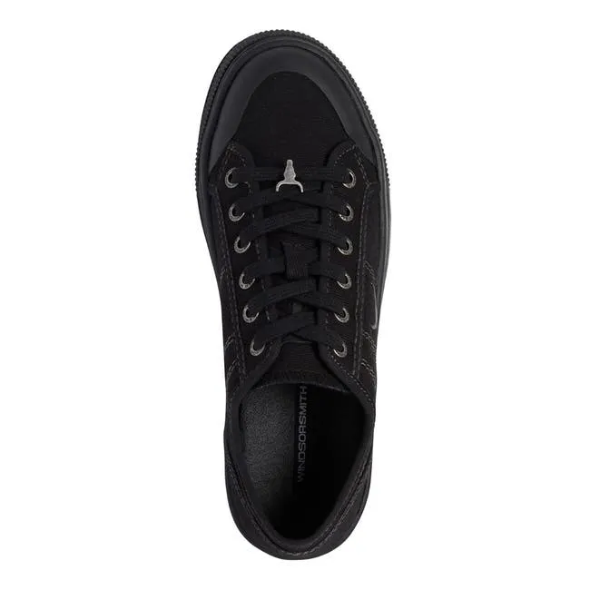 Women Dealbreaker Black Canvas Sneakers Windsor Smith Platform Sneakers